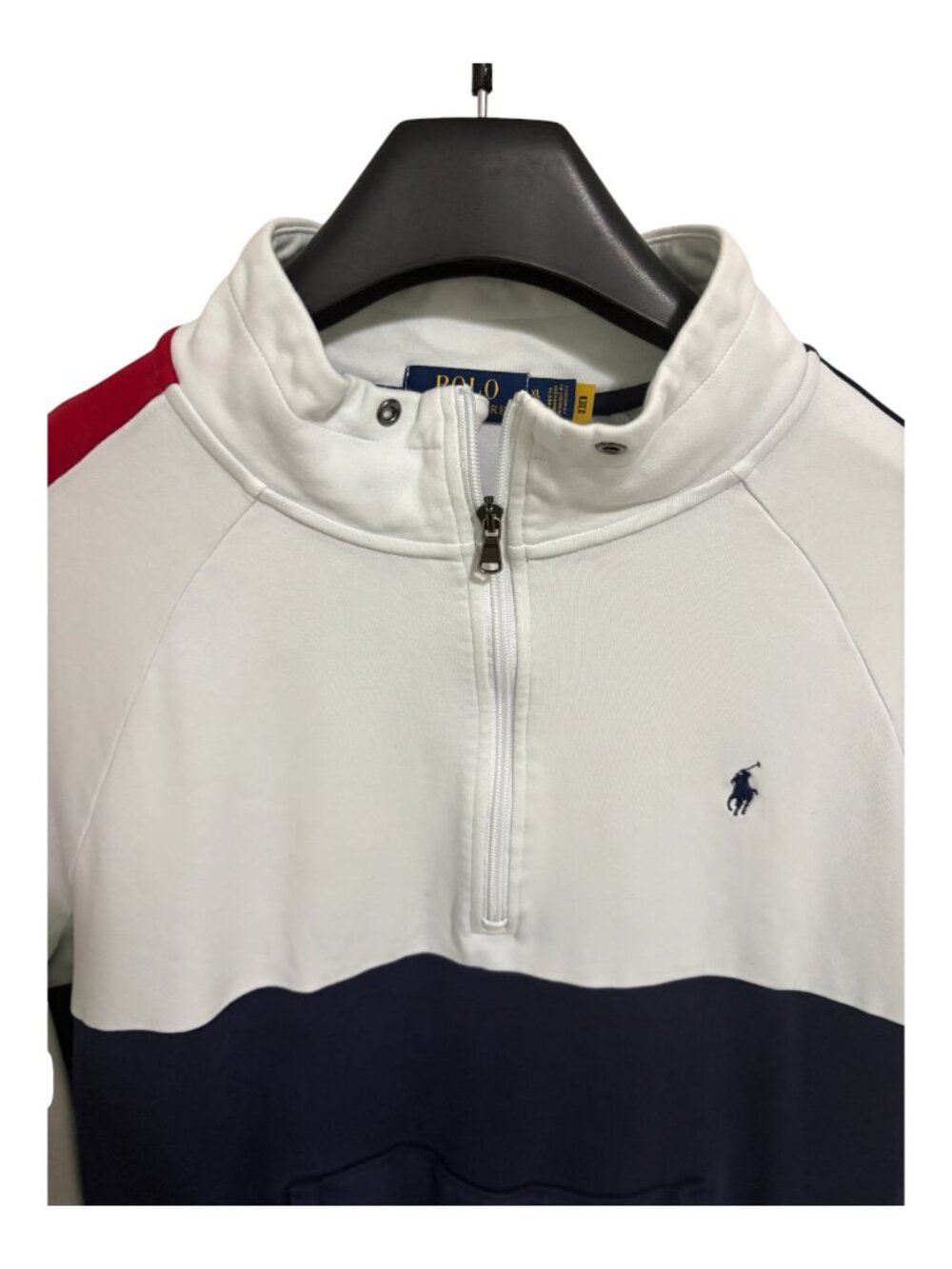 Polo Ralph Lauren Sweater Sweatshirt Mens XL/TG Red White Blue 1/2 Zip Pullover - Picture 3 of 6
